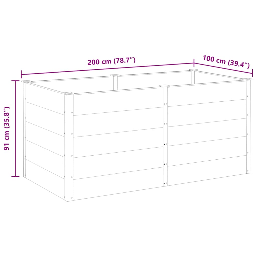 Ζαρντινιέρα Υπερυψωμένη Γκρι 200 x 100 x 91 εκ. από WPC