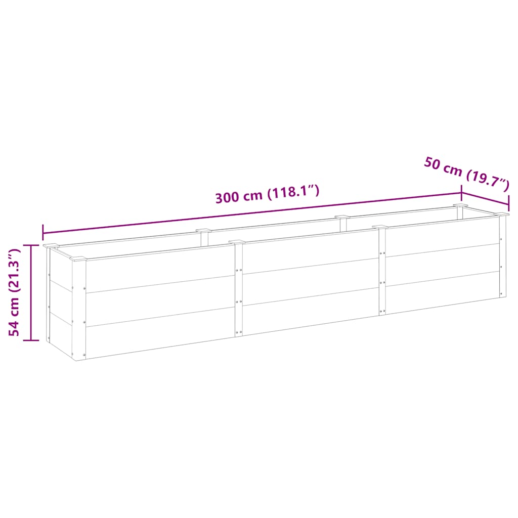 Ζαρντινιέρα Υπερυψωμένη Γκρι 300 x 50 x 54 εκ. από WPC