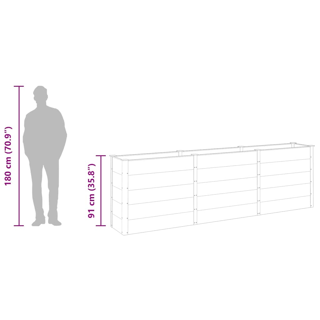 Ζαρντινιέρα Κήπου Υπερυψωμένη Γκρι 300 x 50 x 91 εκ. από WPC