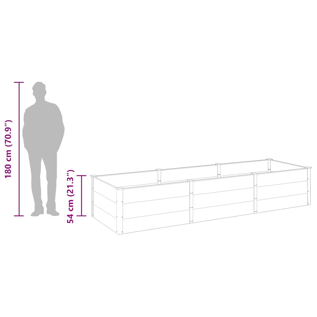 Ζαρντινιέρα Κήπου Υπερυψωμένη Γκρι 300 x 100 x 54 εκ. από WPC - Pakobazaar