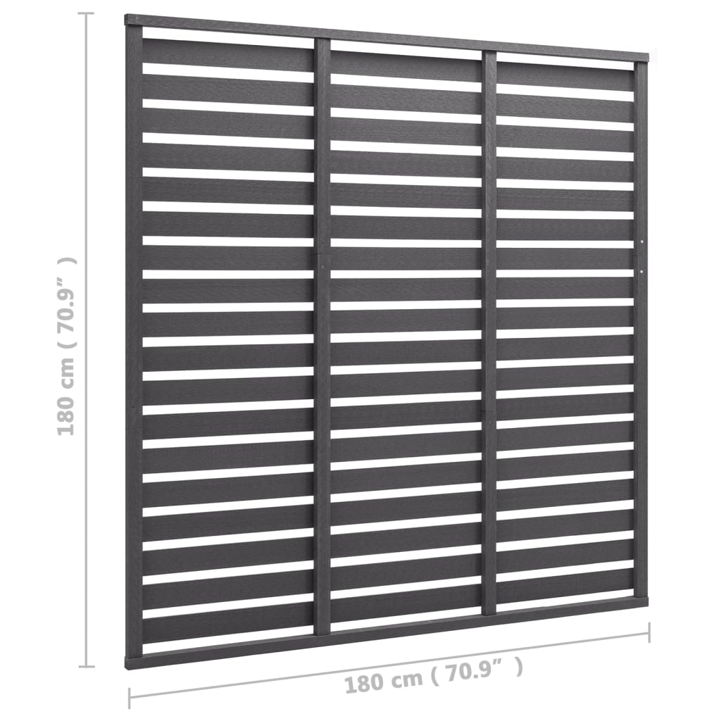 Πάνελ Περίφραξης Γκρι 180 x 180 εκ. από WPC - Pakobazaar