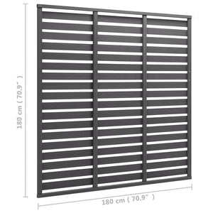 Πάνελ Περίφραξης Γκρι 180 x 180 εκ. από WPC - Pakobazaar