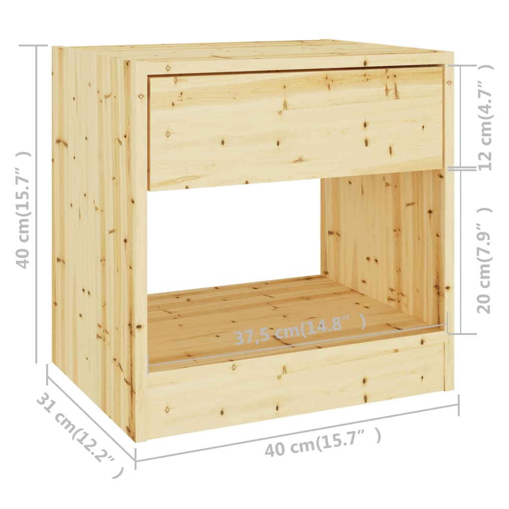 Κομοδίνο 40 x 31 x 40 εκ. από Μασίφ Ξύλο Ελάτης