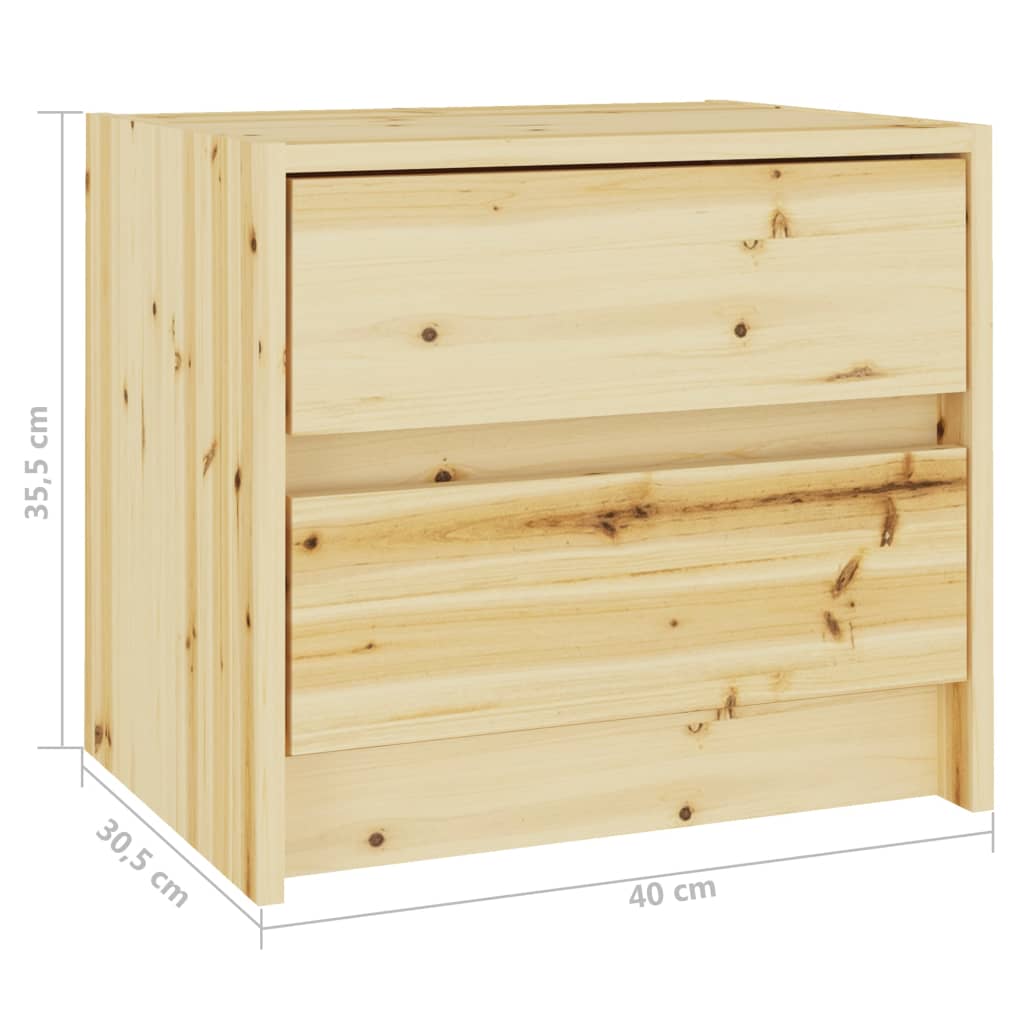 Κομοδίνο 40 x 30,5 x 35,5 εκ. από Μασίφ Ξύλο Ελάτης