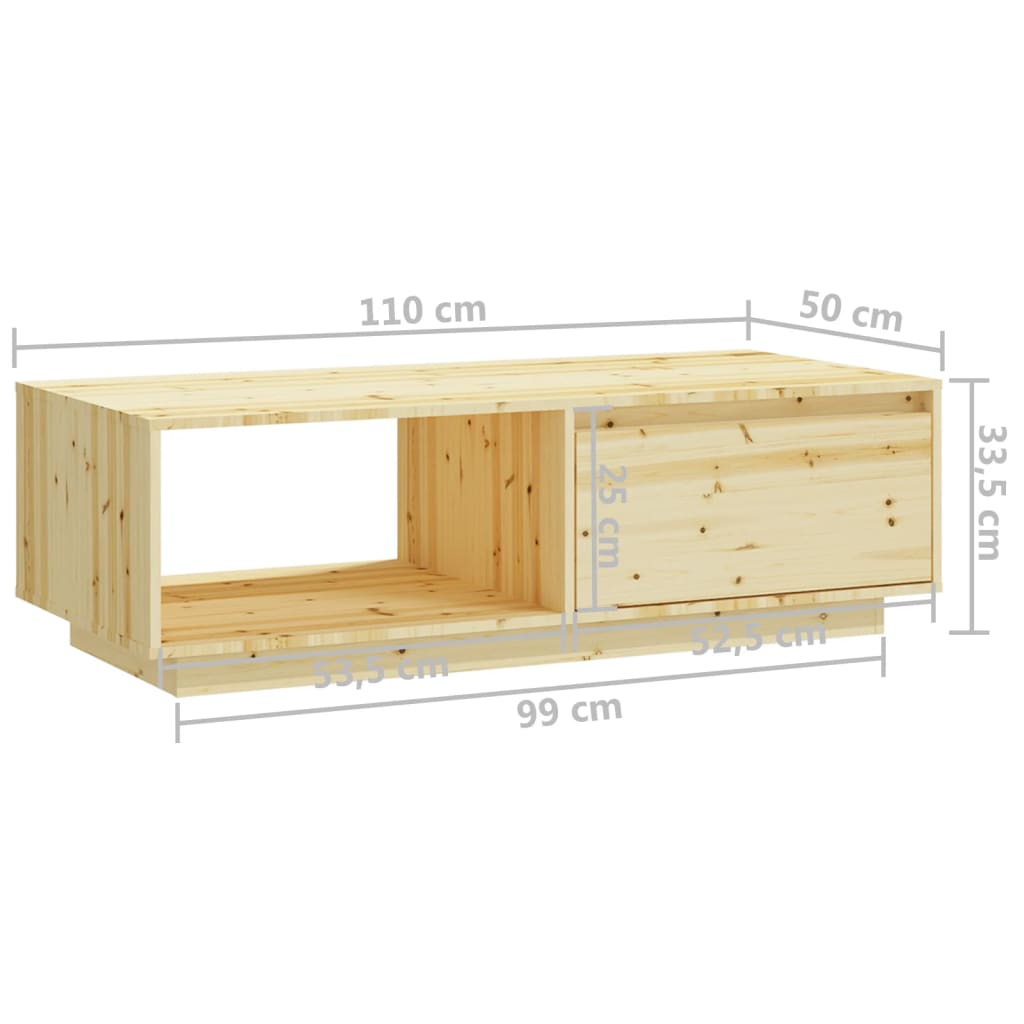 Τραπεζάκι Σαλονιού 110 x 50 x 33,5 εκ. από Μασίφ Ξύλο Ελάτης