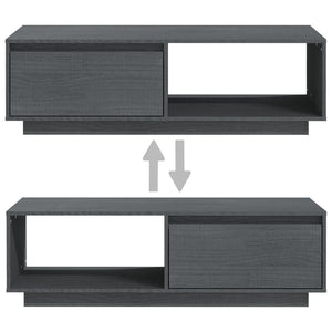 Τραπεζάκι Σαλονιού Γκρι 110 x 50 x 33,5εκ από Μασίφ Ξύλο Πεύκου