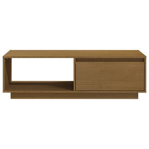 Τραπεζάκι Σαλονιού Καφέ Μελί 110x50x33,5 εκ. Μασίφ Ξύλο Πεύκου