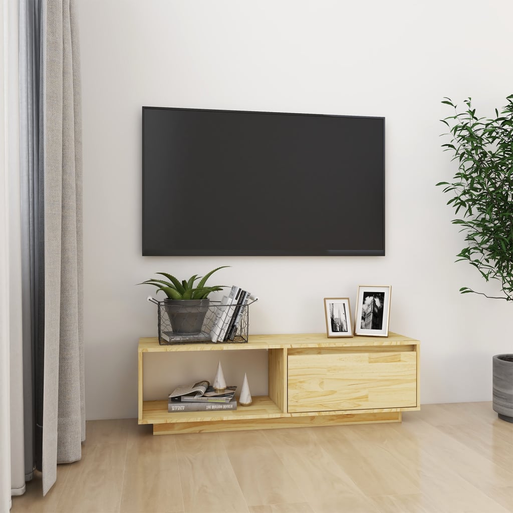 Έπιπλο Τηλεόρασης 110 x 30 x 33,5 εκ. από Μασίφ Ξύλο Πεύκου - Pakobazaar