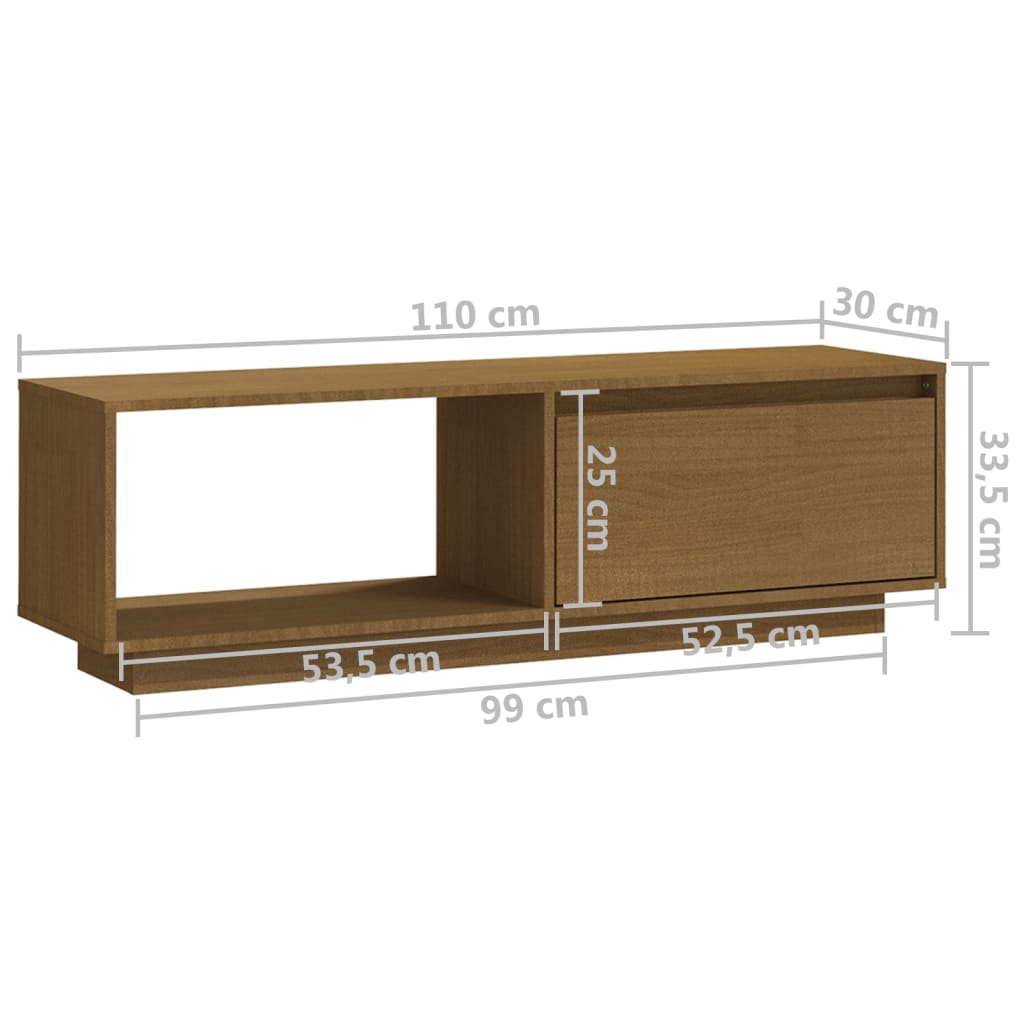 Έπιπλο Τηλεόρασης Μελί 110 x 30 x 33,5εκ από Μασίφ Ξύλο Πεύκου