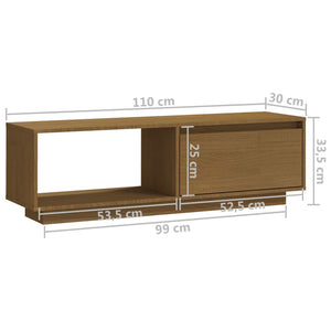 Έπιπλο Τηλεόρασης Μελί 110 x 30 x 33,5εκ από Μασίφ Ξύλο Πεύκου