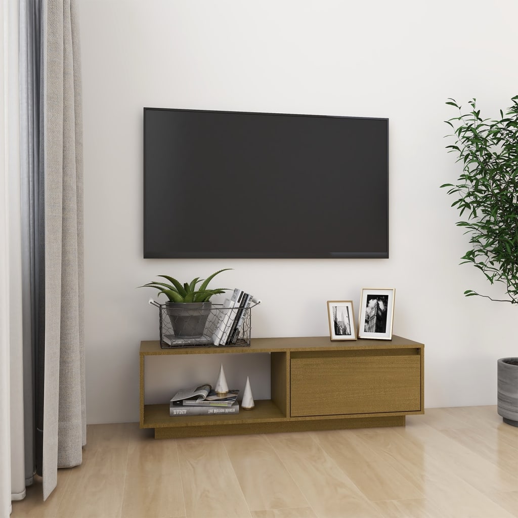 Έπιπλο Τηλεόρασης Μελί 110 x 30 x 33,5εκ από Μασίφ Ξύλο Πεύκου