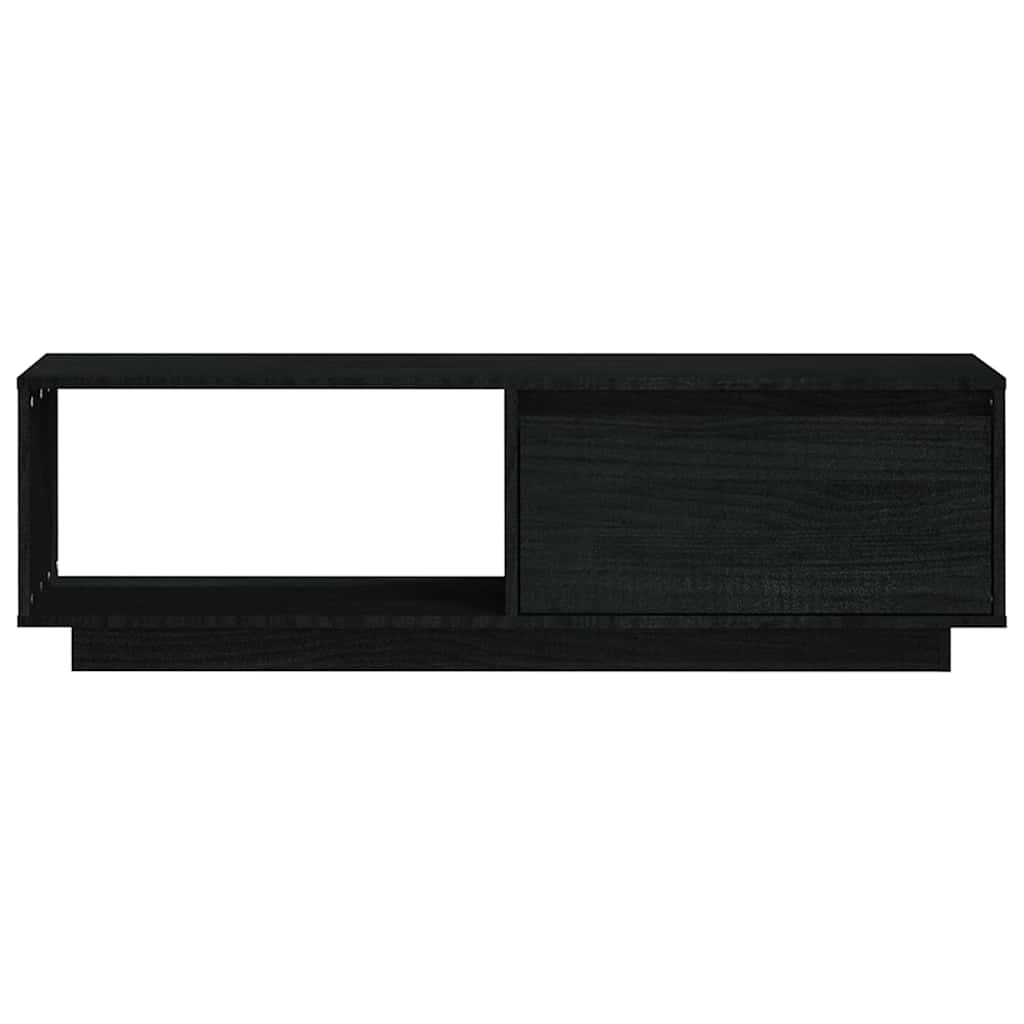 Έπιπλο Τηλεόρασης Μαύρο 110 x 30 x 33,5εκ από Μασίφ Ξύλο Πεύκου