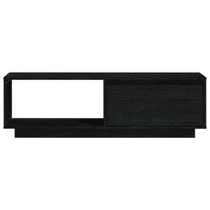 Έπιπλο Τηλεόρασης Μαύρο 110 x 30 x 33,5εκ από Μασίφ Ξύλο Πεύκου