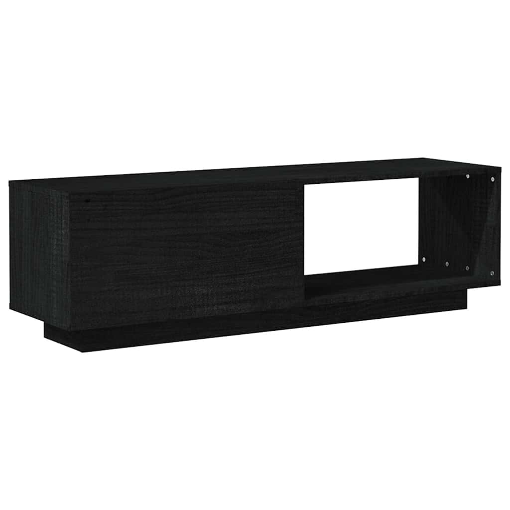 Έπιπλο Τηλεόρασης Μαύρο 110 x 30 x 33,5εκ από Μασίφ Ξύλο Πεύκου