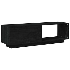 Έπιπλο Τηλεόρασης Μαύρο 110 x 30 x 33,5εκ από Μασίφ Ξύλο Πεύκου