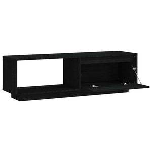 Έπιπλο Τηλεόρασης Μαύρο 110 x 30 x 33,5εκ από Μασίφ Ξύλο Πεύκου