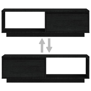 Έπιπλο Τηλεόρασης Μαύρο 110 x 30 x 33,5εκ από Μασίφ Ξύλο Πεύκου