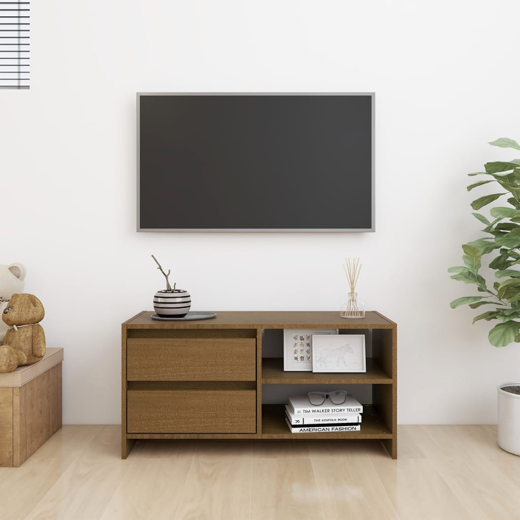 Έπιπλο Τηλεόρασης Μελί 80 x 31 x 39 εκ. από Μασίφ Ξύλο Πεύκου