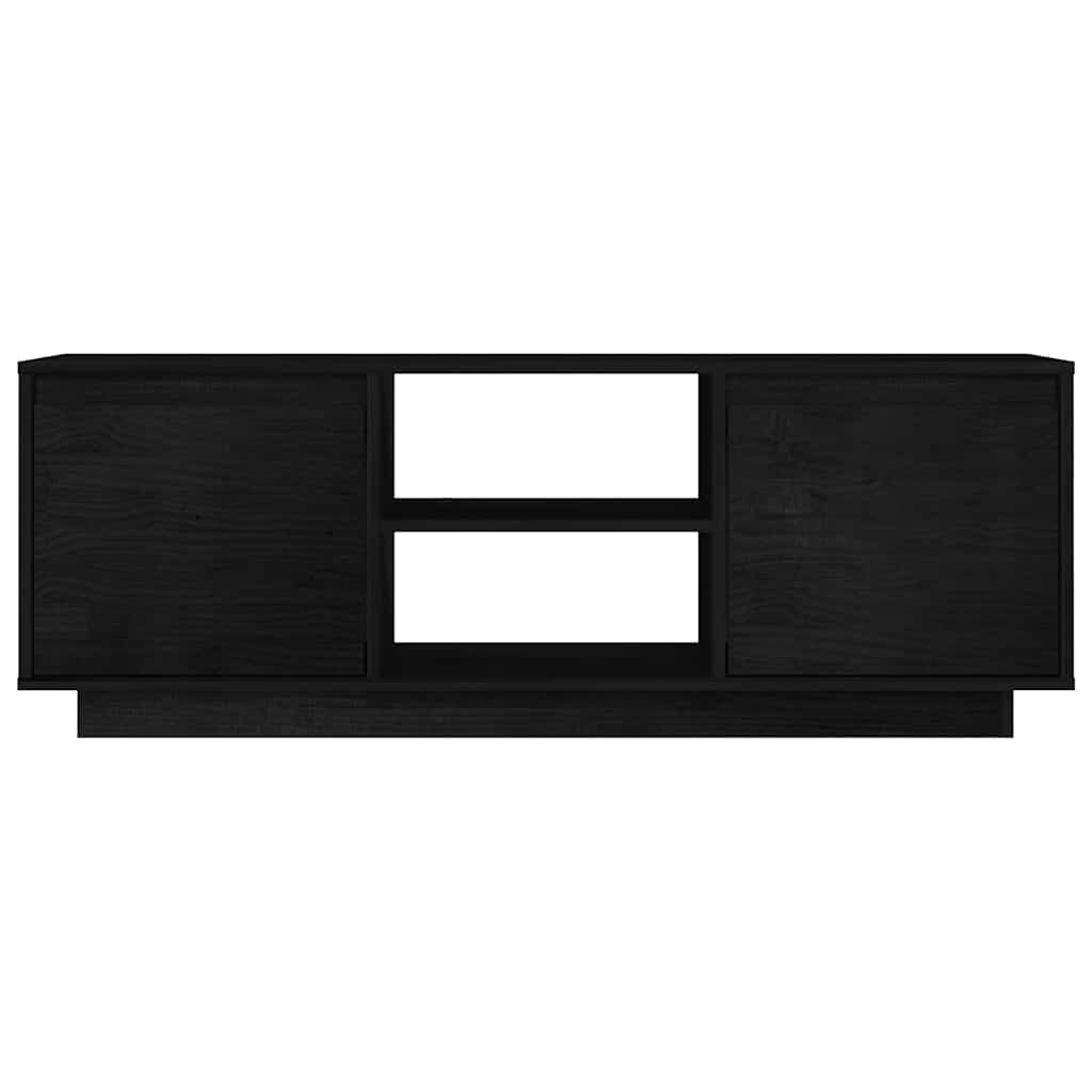 Έπιπλο Τηλεόρασης Μαύρο 110 x 30 x 40 εκ. από Μασίφ Ξύλο Πεύκου