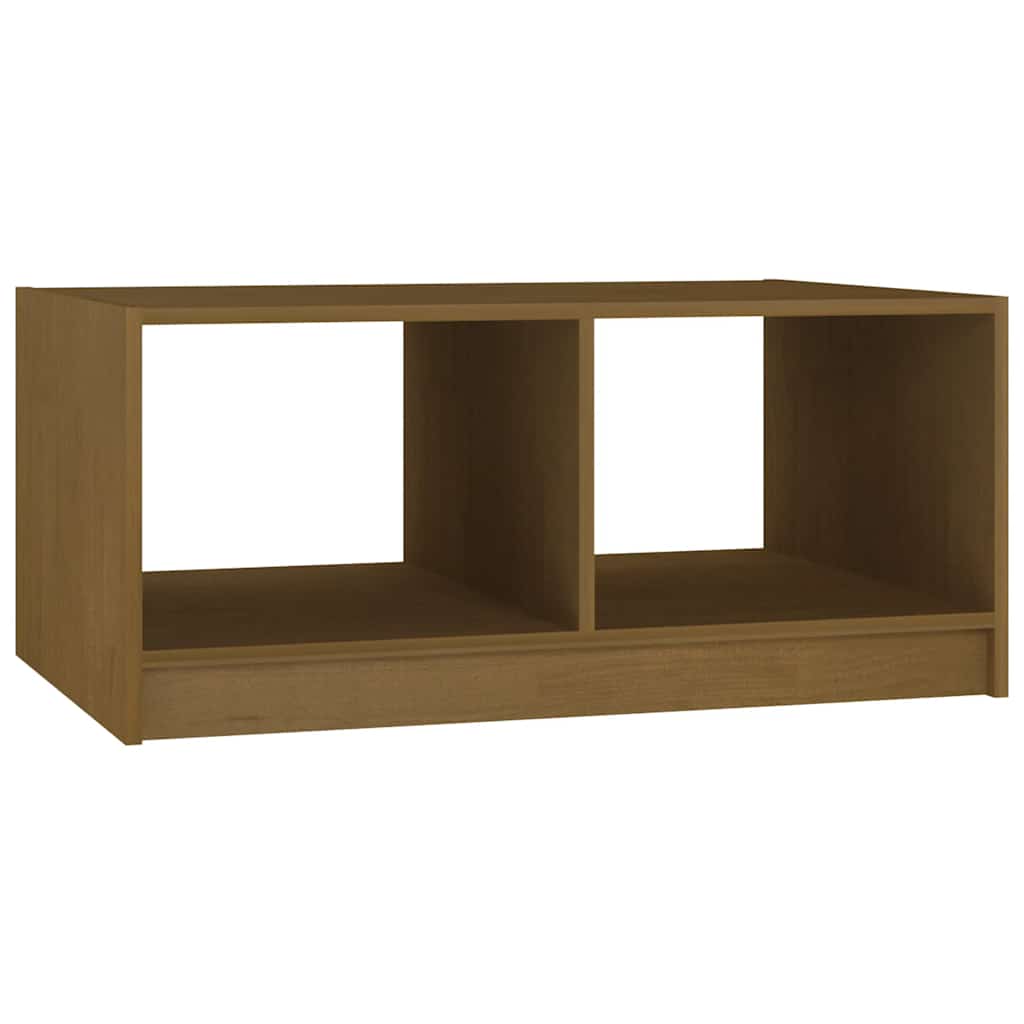 Τραπεζάκι Σαλονιού Καφέ Μελί 75x50x33,5 εκ. Μασίφ Ξύλο Πεύκου