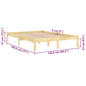 Πλαίσιο Κρεβατιού 120 x 190 εκ. από Μασίφ Ξύλο Small Double
