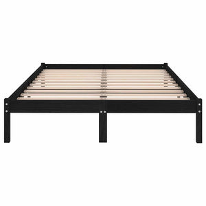Πλαίσιο Κρεβατιού Μαύρο 120 x 190 εκ. Μασίφ Ξύλο Small Double