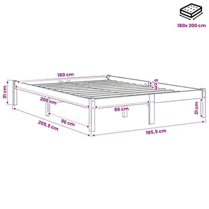 Πλαίσιο Κρεβατιού Μελί 180 x 200 εκ. Μασίφ Ξύλο Super King