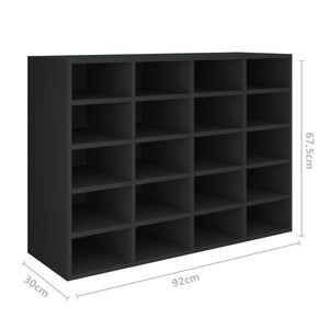 Ραφιέρα Παπουτσιών Μαύρη  92x30x67,5 εκ. από Επεξ. Ξύλο