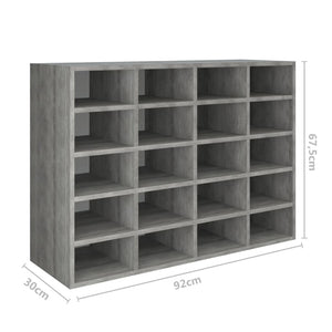 Ραφιέρα Παπουτσιών Σκυροδέματος 92x30x67,5 εκ. από Επεξ. Ξύλο