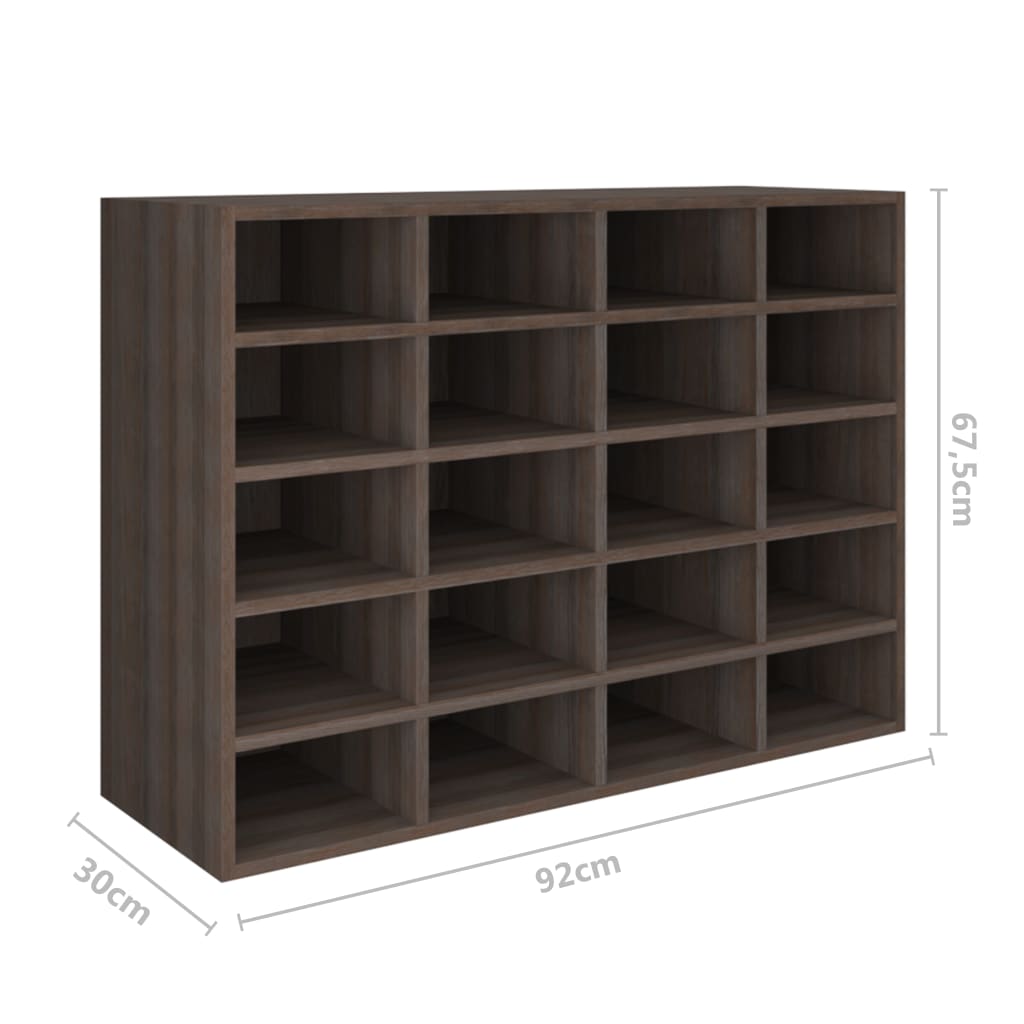 Ραφιέρα Παπουτσιών Γκρι Sonoma Δρυς 92x30x67,5 εκ. Επεξ. Ξύλο - Pakobazaar