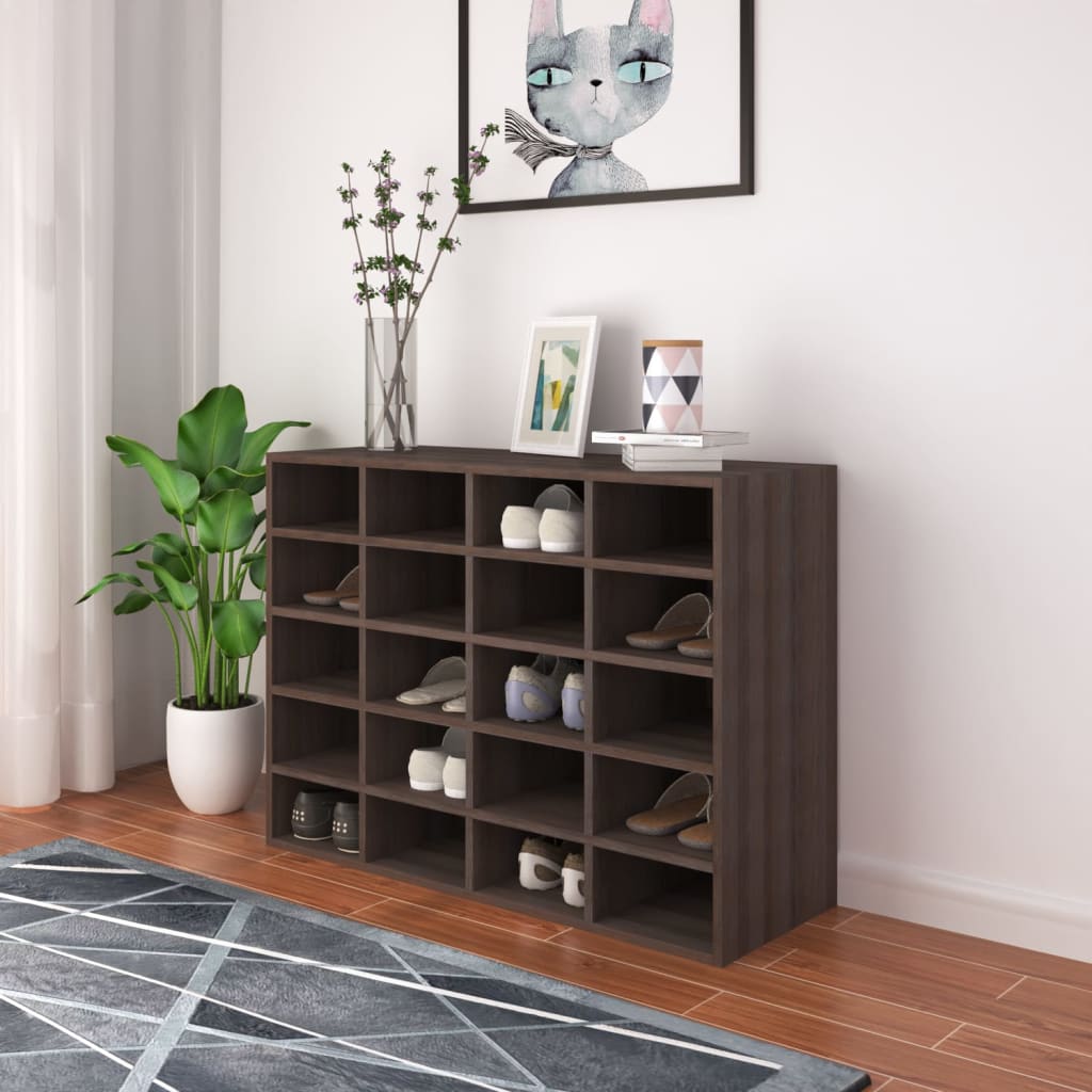 Ραφιέρα Παπουτσιών Γκρι Sonoma Δρυς 92x30x67,5 εκ. Επεξ. Ξύλο - Pakobazaar