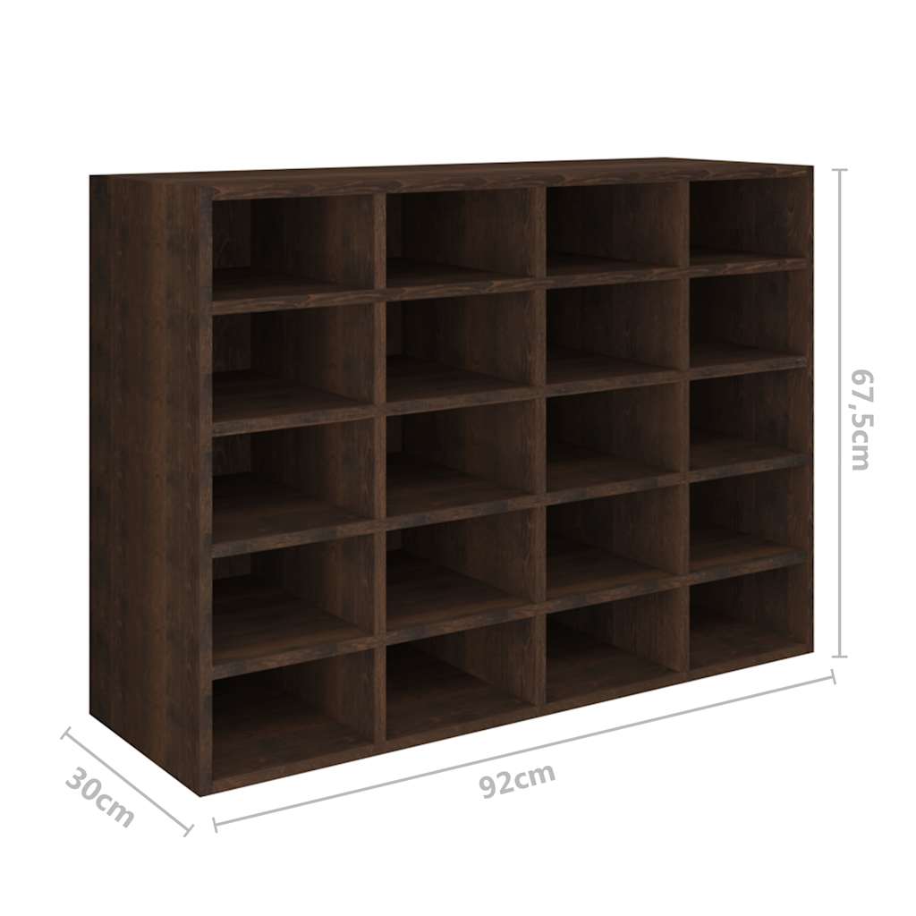 Ραφιέρα Παπουτσιών Καπνιστή Δρυς 92x30x67,5 εκ. από Επεξ. Ξύλο