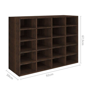Ραφιέρα Παπουτσιών Καπνιστή Δρυς 92x30x67,5 εκ. από Επεξ. Ξύλο