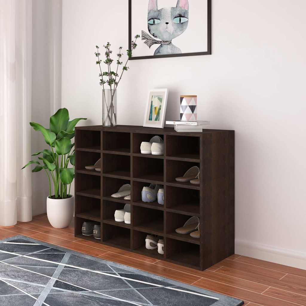 Ραφιέρα Παπουτσιών Καπνιστή Δρυς 92x30x67,5 εκ. από Επεξ. Ξύλο