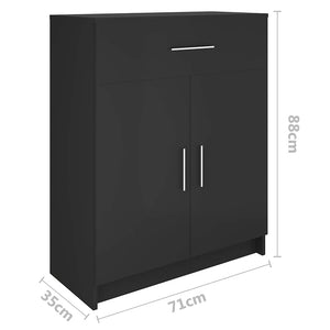 Ντουλάπι Μαύρο 71 x 35 x 88 εκ. από Μοριοσανίδα