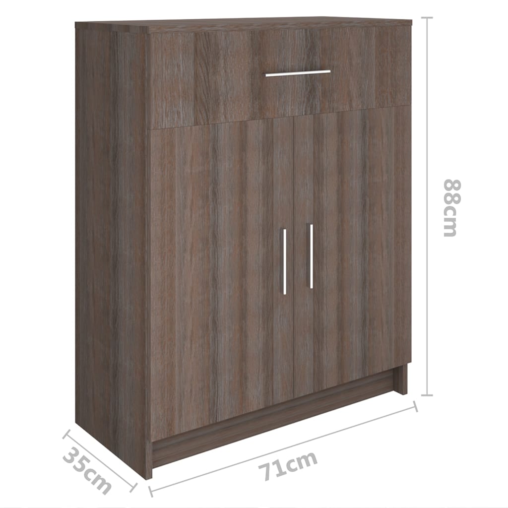 Ντουλάπι Γκρι/Sonoma Δρυς 71 x 35 x 88 εκ. από Μοριοσανίδα