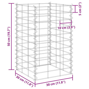 Συρματοκιβώτια-Γλάστρες Υπερυψ. 3 τεμ. 30x30x50εκ. Σιδερένιες - PAKOBAZAAR