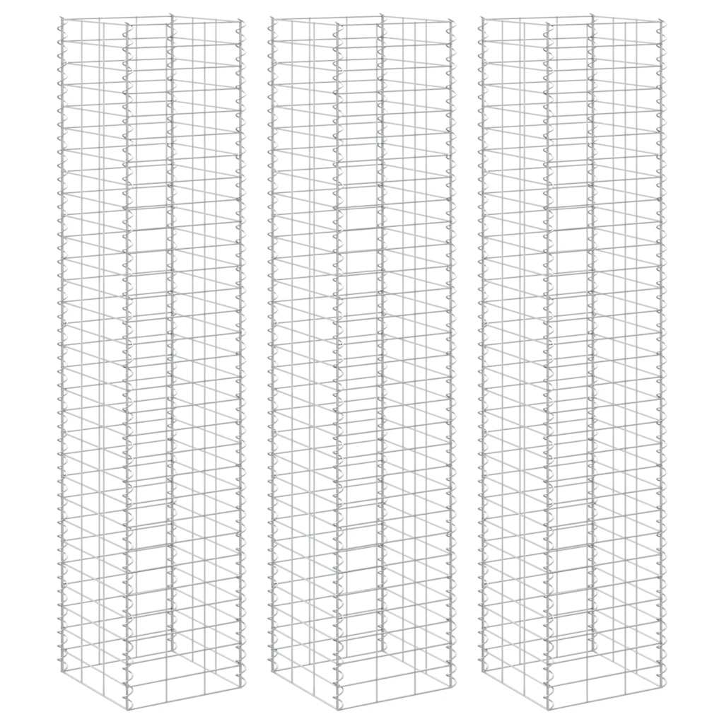 Συρματοκιβώτια-Γλάστρες Υπερυψ. 3 τεμ. 30x30x200εκ. Σιδερένιες - PAKOBAZAAR
