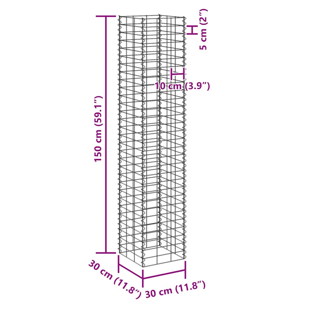 Συρματοκιβώτια-Γλάστρες Υπ. 4τεμ 30x30x50/100/150/200εκ Σιδερ. - PAKOBAZAAR