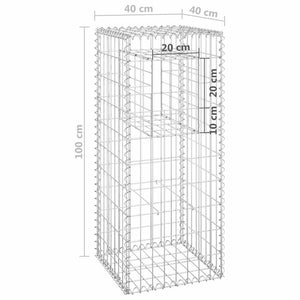Συρματοκιβώτιο Στύλος 40 x 40 x 100 εκ. Σιδερένιο - PAKOBAZAAR