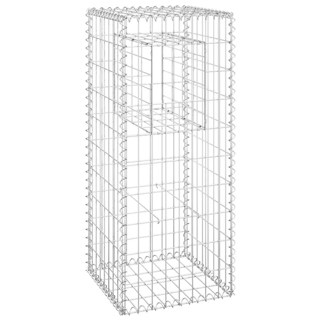 Συρματοκιβώτια Στύλοι 2 τεμ. 40 x 40 x 100 εκ. Σιδερένιοι - PAKOBAZAAR