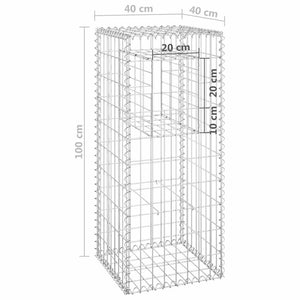 Συρματοκιβώτια Στύλοι 2 τεμ. 40 x 40 x 100 εκ. Σιδερένιοι - PAKOBAZAAR