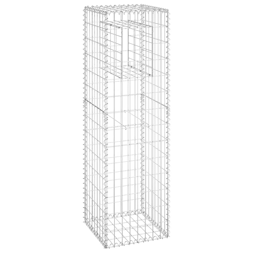 Συρματοκιβώτια Στύλοι 2 τεμ. 40 x 40 x 140 εκ. Σιδερένιοι - PAKOBAZAAR