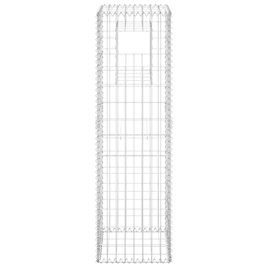 Συρματοκιβώτια Στύλοι 2 τεμ. 40 x 40 x 140 εκ. Σιδερένιοι - PAKOBAZAAR