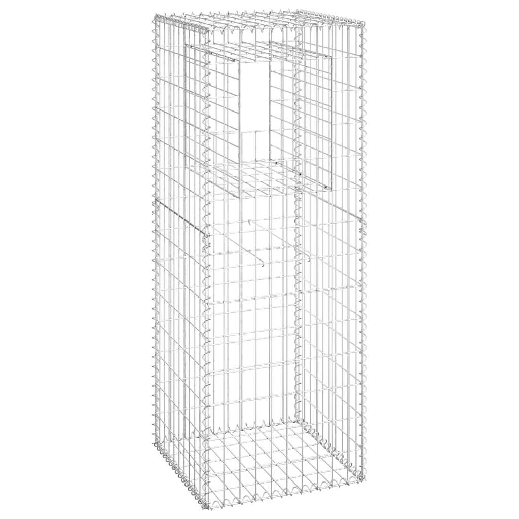 Συρματοκιβώτια Στύλοι 2 τεμ. 50 x 50 x 140 εκ. Σιδερένιοι - PAKOBAZAAR