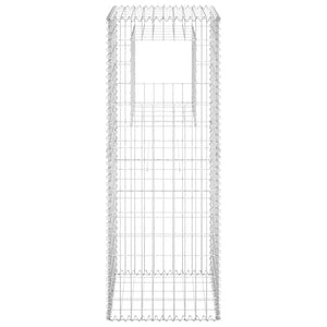 Συρματοκιβώτια Στύλοι 2 τεμ. 50 x 50 x 140 εκ. Σιδερένιοι - PAKOBAZAAR