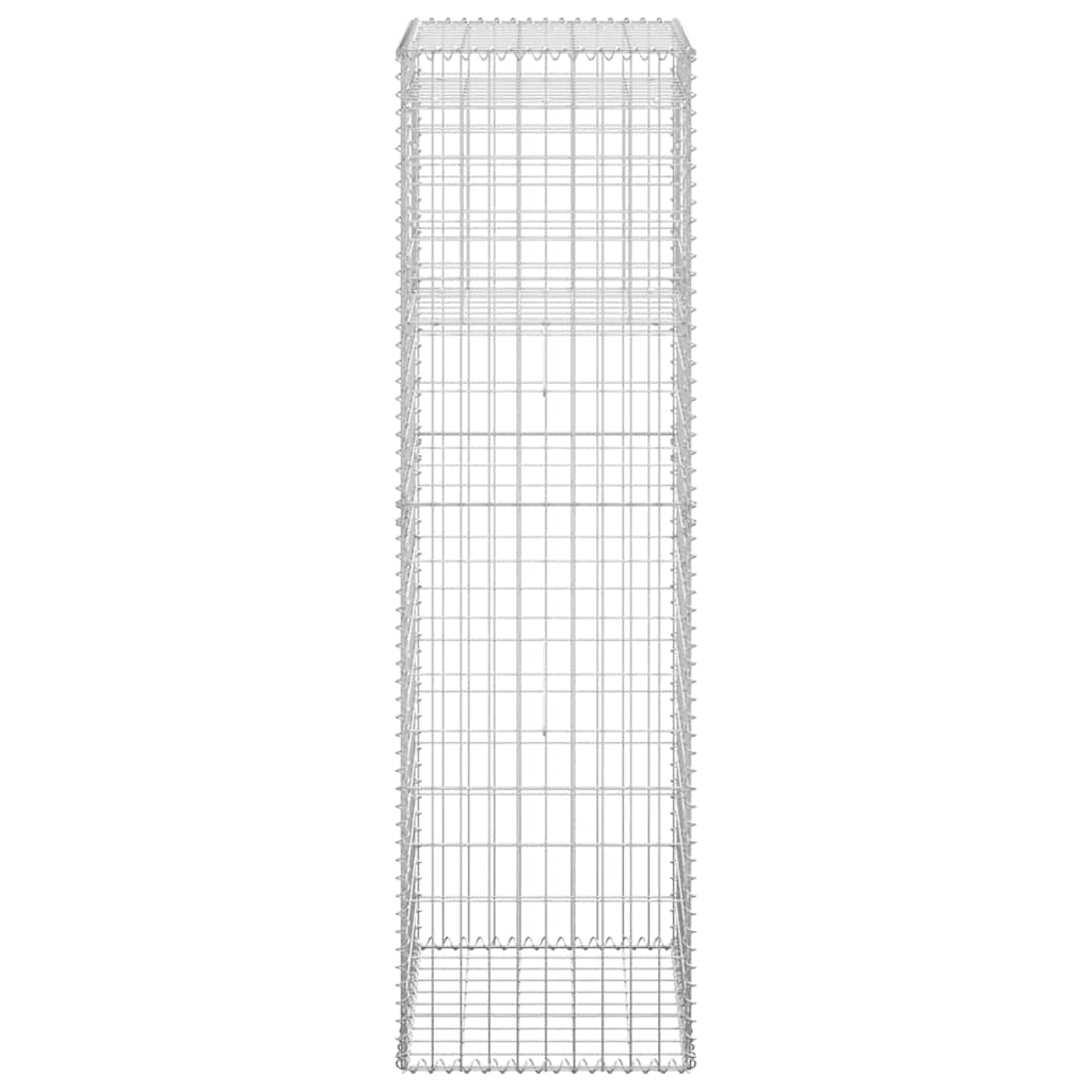 Συρματοκιβώτια Στύλοι 2 τεμ. 50 x 50 x 180 εκ. Σιδερένιοι - PAKOBAZAAR
