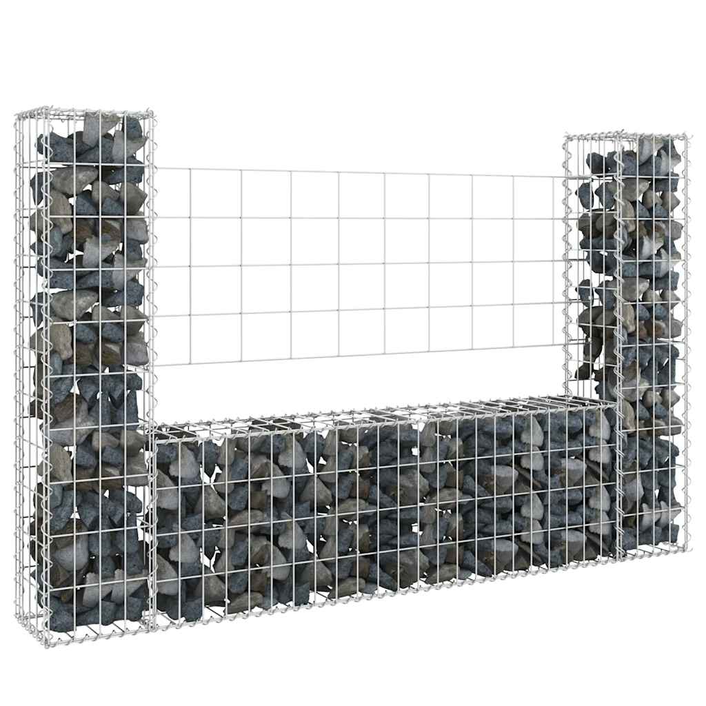 Συρματοκιβώτιο σε U Σχήμα με 2 Στύλους 140x20x100 εκ Σιδερένιο - PAKOBAZAAR