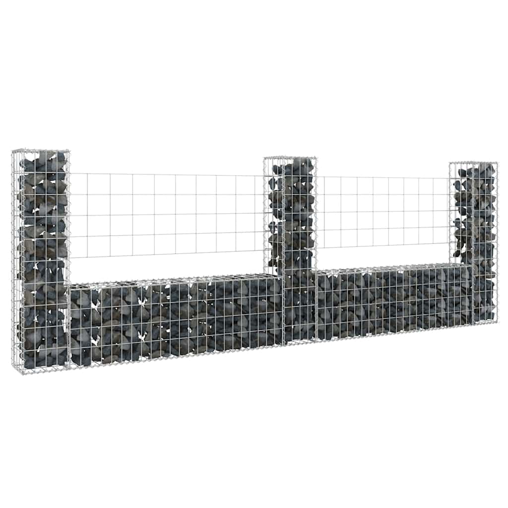 Συρματοκιβώτια σε U Σχήμα με 3 Στύλους 260x20x100 εκ Σιδερένιο - PAKOBAZAAR