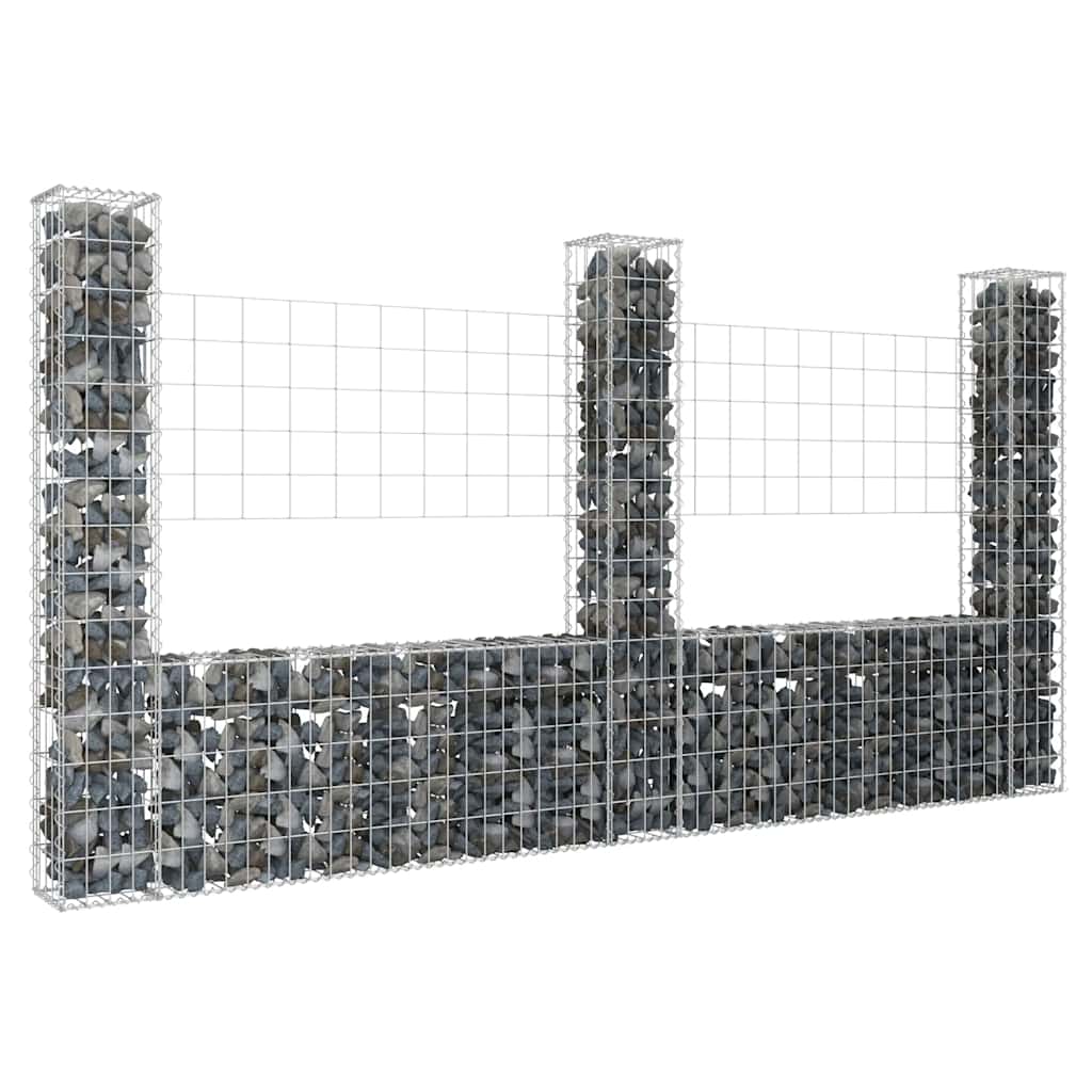 Συρματοκιβώτια Στύλοι σε U Σχήμα 3 τεμ. 260x20x150 εκ Σιδερένια - PAKOBAZAAR